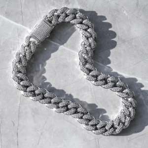 ห่วงโซ่เพชรโมอิส925สเตอร์ลิงทรงกลมตัดเครื่องประดับสำหรับตัวงานแต่งงานทุกเพศพร้อมการชุบเงินสำหรับเขาและเธอตามสั่ง - Product Image 1