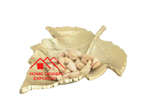 Venta caliente plato de hoja de aluminio chapado en oro decorativo 2024 tendencia Plato decorativo de forma chapada en oro para boda y fiesta - Product Image 2