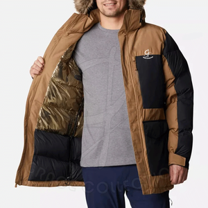 Nueva chaqueta acolchada de invierno de manga larga para hombre, tela personalizada con cremallera completa y Bolsillo grande, suministro ODM - Product Image 2