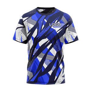 T-shirt de sport pour homme en polyester de haute qualité, personnalisé OEM, à séchage rapide, manches courtes, impression numérique, respirant, techniques brodées de haute qualité - Product Image 1