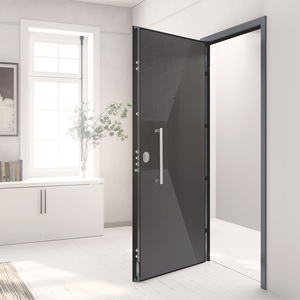 Puerta de seguridad de diseño moderno de clase 3 con panel de aluminio exterior LUX, superficie acabada, función antirrobo para villas, tipo de puerta de seguridad de diseño moderno, 2 unidades - Product Image 1