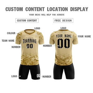 โรงงานขายส่งเสื้อฟุตบอลคุณภาพสูงแบบสั่งทำพิเศษ ผ้าโพลีเอสเตอร์ 100% ระบายอากาศได้ดี คอกลม แขนสั้น ชุดฟุตบอล - Product Image 4