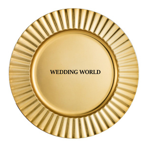 Cuivre fini métal martelé chargeur plaque forme ronde plateau de chocolat de table vente chaude en gros métal chargeur plaque - Product Image 2