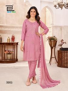 Fabricación India al por mayor comprar Kurti cosido 14Kg rayón bordado trabajo moda Kurtis para niñas Kurti conjunto para mujeres - Product Image 4