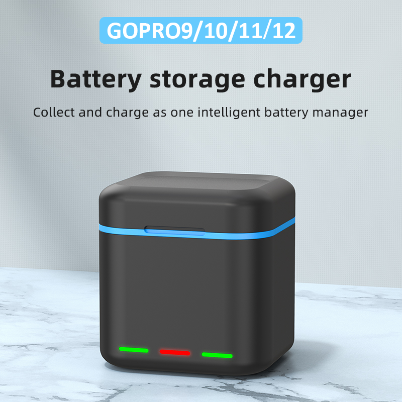 Hongdak USB Charge Compatible for Gopros Batteries Digital Charger Box Storage Charger for Gopro Hero 5/6/7/8/9/10/11/12