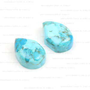 Prix usine Fancy Cut Natural Mohave Blue Quartz 10x15mm Calibré Cabochon Lâche Gemstone Fabrication de Bijoux - Product Image 3