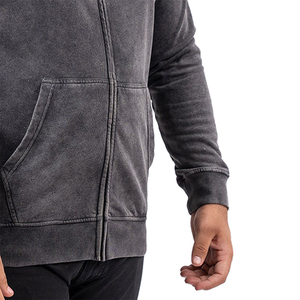 Sweat à capuche zippé pour homme, coupe classique, en molleton 100% coton, respirant, séchage rapide, effet délavé, qualité supérieure, service OEM - Product Image 4