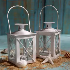 New Design White Finished Metal Candle Lantern For Home & Hotel Easter Decorations Handcrafted Hanging Lantern