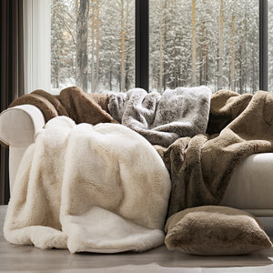 Faux Fur <strong>Blanket</strong> 1220GSM Chinchilla <strong>Throw</strong> Bed <strong>Blanket</strong> Warm <strong>Thick</strong> Heavy Winter Fluffy Fuzzy Cozy Mink Reversible <strong>Blanket</strong> - Product Image 6
