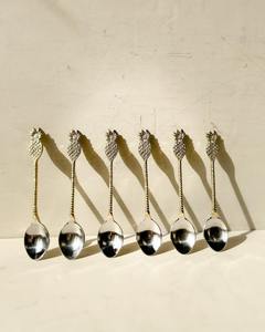 Premium Pineapple Shape Spoon Cutlery Set with Gold Color Casted Kitchenware <b>Tabletop</b> Flatware Wedding Dessert Utensils - Product Image 5