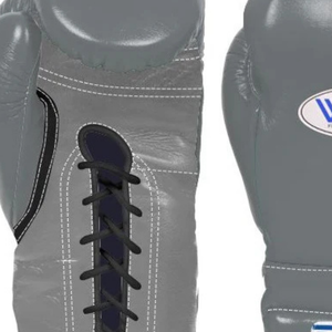 Gants de boxe à lacets Winning Gris Noir Cuir véritable Entraînement professionnel Sparring Gants de boxe Couleur classique 8oz 10oz 12oz 14oz - Product Image 4