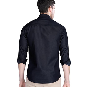 10 tissu F0 % haut de gamme doux coton Denim à manches longues décontracté boutonné chemises noires toutes tailles Denim merde disponible - Product Image 2