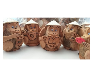Adornos únicos de mono de coco: estatuas de concha de Coco de Mono de coco hechas a mano, arte exclusivo de animales de coco de proveedor de Vietnam - Product Image 4