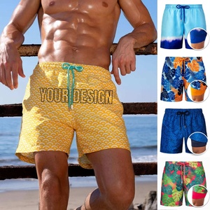 Maillot de bain personnalisé à séchage rapide en polyester avec sublimation et stretch dans les 4 sens, short de plage avec doublure de compression, livraison DDP - Product Image 1