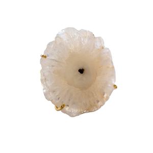 Anillo de piedras preciosas de cuarzo Solar blanco Natural pulido, Plata de Ley 92,5, último diseño Simple, alta calidad al por mayor - Product Image 1