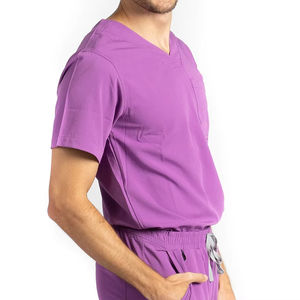 Top doux réutilisable été hôpital gommage costumes extensible respirant hommes ensemble soins infirmiers gommages uniforme à vendre meilleur prix ODM OEM - Product Image 2