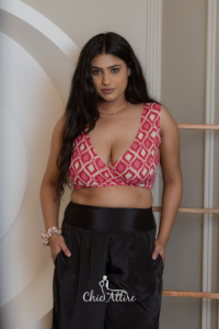 Top corto cruzado sin mangas de diseño elegante para mujer con lazo en la espalda, blusa con cuello en V profundo, perfecto para el look de verano y el estilo de calle - Product Image 4