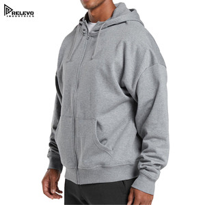 เสื้อฮู้ดดี้ซิปผู้ชายทรงหลวม สปอร์ต ปักหรือสกรีนโลโก้ ผ้าฝ้ายเปล่า ซิปหน้า สำหรับทุกเพศ จากปากีสถาน - Product Image 4