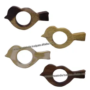 Top Seller Handmade Wooden Bird Shape <b>Napkin</b> Ring <b>Holder</b> for Birthday Wedding Party Table Decor - Product Image 1