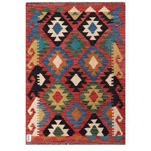 Alfombra Kilim de Maimana, Afganistán, 116 x 81 cm, Decoración de Pared - Product Image 1
