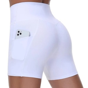 Venta caliente pantalones cortos de Fitness para mujer hechos a medida cintura alta elástica Super calidad transpirable mejor tela - Product Image 4