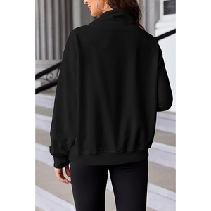 Trendy Womens Oversized Turtleneck <b>Drop</b>-shoulder Fleece Sweatshirts Long Sleeve Pullover Fall Outfits Winter Clothes - Product Image 4