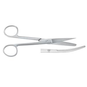 Tijeras operativas estándar de acero inoxidable de alta calidad Instrumentos quirúrgicos curvos afilados/romos de 16,5 cm - Product Image 6