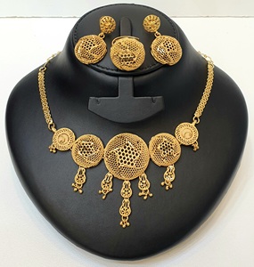 Pendientes Colgantes de Filigrana Chapados en Oro, Pendientes Redondos con Colgante Floral para Mujer, Joyería para Fiestas - Product Image 1