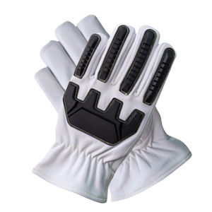 Guantes de Conducción de Cuero de Cabra Blanco Forrados, Resistentes a Cortes, para Invierno, con TPR para Máxima Protección de las Manos - Product Image 3
