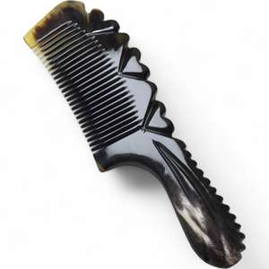 Meilleures ventes Peigne en corne de buffle avec logo personnalisé de haute qualité Peigne à cheveux en corne de boeuf écologique à usage domestique Artisanat de vache - Product Image 1