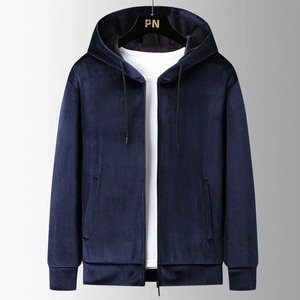 <b>Men's</b> Casual Hoodie for Outerwear Silver Fox <b>Velvet</b> Autumn Winter Warmened Lamb <b>Velvet</b> Open <b>Jacket</b> - Product Image 6