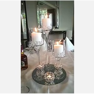 Designer Crystal Candle Holder Handmade Indian Decor Piece for Weddings Living Room Dining Table Durable Customizable UV - Product Image 4