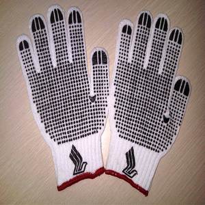 SALE MSI 900g XL Size Anti-Slip General Purpose Construction Work Gloves Bleach White Safety <b>Red</b> PVC Dots <b>Latex</b> Coated Polyester - Product Image 4