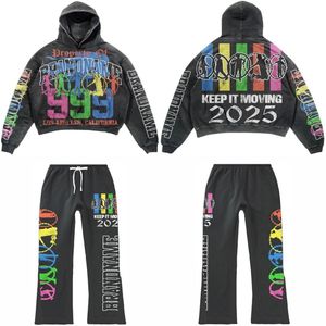 Survêtement streetwear personnalisé avec logo, imprimé en relief, délavé à l'acide, coupe évasée, broderie usée, patch en chenille - Product Image 1