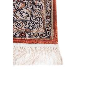 Tapis en soie noué à la main Gulmarg, motif médaillon rouge-orange, nouveau patchwork rectangulaire pour le salon - Pae-6018 - Product Image 4