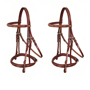 Top Notch Artesanía hecha a mano Diseñador marrón Havana Leather Dressage Horse Brida, banda de nariz acolchada Brida de caballo tradicional - Product Image 6