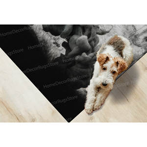 Tapis imprimé - Moderne, style ferme, gris, petit tapis d'appoint pour couloir, décoration intérieure, tapis fin non tissé - Product Image 3