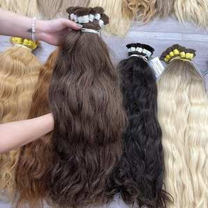 ¡PRODUCTO SUPERIOR! Extensiones de cabello humano ondulado natural a granel de calidad superior virgen estirado doble sin procesar - Product Image 5