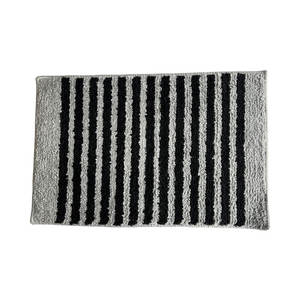 Alfombrilla de baño de Material de microfibra a rayas con respaldo de Gel antideslizante duradero y absorbente de agua disponible con logotipo personalizado - Product Image 1