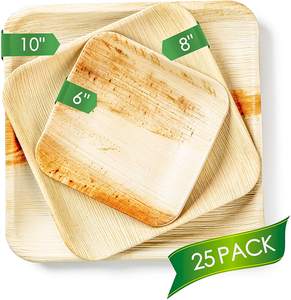 Eco Conscious Luxury <b>Disposable</b> <b>Plates</b> for Fine Dining Biodegradable Natural Texture Sturdy Square Palm Leaf Serving Ware - Product Image 2