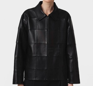 2024 OEM personnalisé hommes attrayant veste en cuir noir haute qualité pleine fleur toile Street Style pour l'hiver en gros - Product Image 2