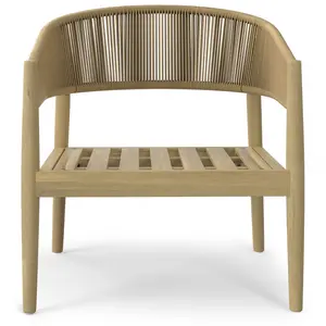Chaise de salle à manger en bois d'acacia massif moderne tressée à la corde, fournisseur de haute qualité OEM/ODM pour les meubles de café et de restaurant - Product Image 1