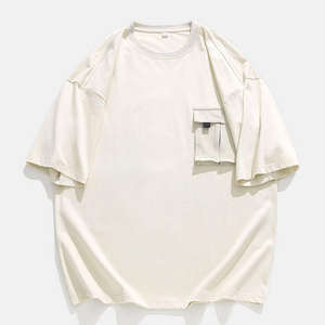 T-shirt pour homme à manches courtes, coupe ample, style chinois, 100% coton, 240 g/m², épaules tombantes - Product Image 4