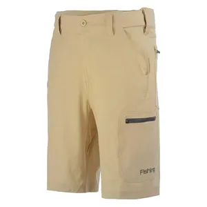 Pantalones cortos de pesca de hombre de secado rápido cargo informales cintura elástica oculta con logotipo personalizado de fabricante OEM