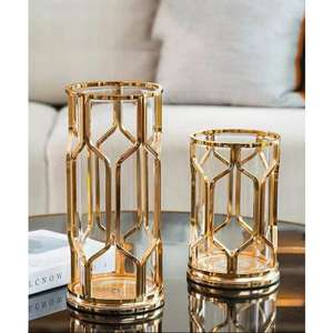 เชิงเทียนชุบทองสำหรับวางบนโต๊ะอาหารแท่นวางเทียนสำหรับตกแต่ง - Product Image 3