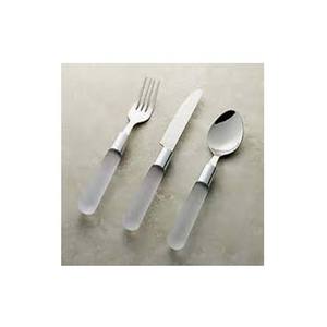 Ensemble de couverts de luxe Portugal poli argenté avec poignée en résine de conception mate glacée - Product Image 1