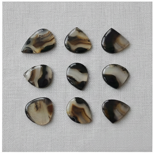 Vente en gros de pierres précieuses en agate de Montana naturelle, forme de paire, cabochon facetté, blanc et bleu, pierres précieuses en vrac pour la fabrication de bijoux fantaisie de haute qualité - Product Image 1