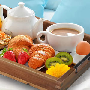 Plateau de service en bois de qualité supérieure pour servir des collations, des boissons et le petit-déjeuner avec style - Product Image 6