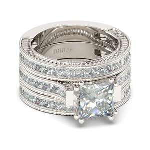 Ensemble de 3 bagues en argent sterling de qualité supérieure, coupe princesse, pour anniversaire, Jeulia - Product Image 3