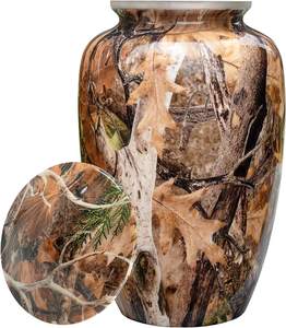 Grandes urnes funéraires classiques en métal, magnifiquement imprimées |   Stockage des cendres funéraires - Product Image 3